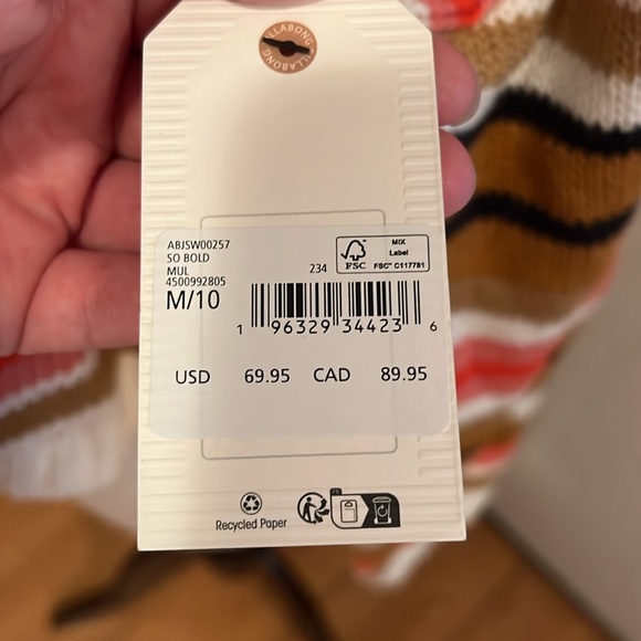 NWT Billabong Striped Sweater - Picture 7 of 10